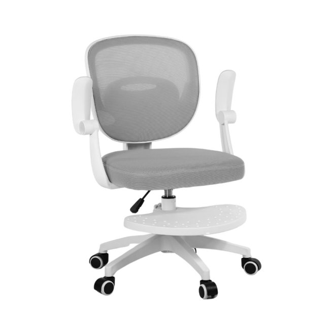 Dětská otočná židle Neoseat JUNI 008 s podnoží — látka, šedá