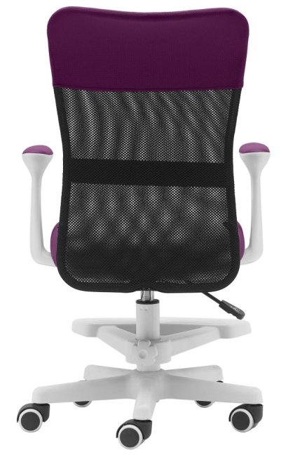 Dětská židle Neoseat MONKEY WHITE s podnoží — látka, bílá / fialová