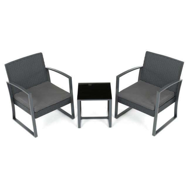 Zahradní set MIRAGE 1 + 2 — umělý ratan, šedá