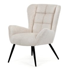 Relaxační křeslo ušák QUEEN — látka, krémová