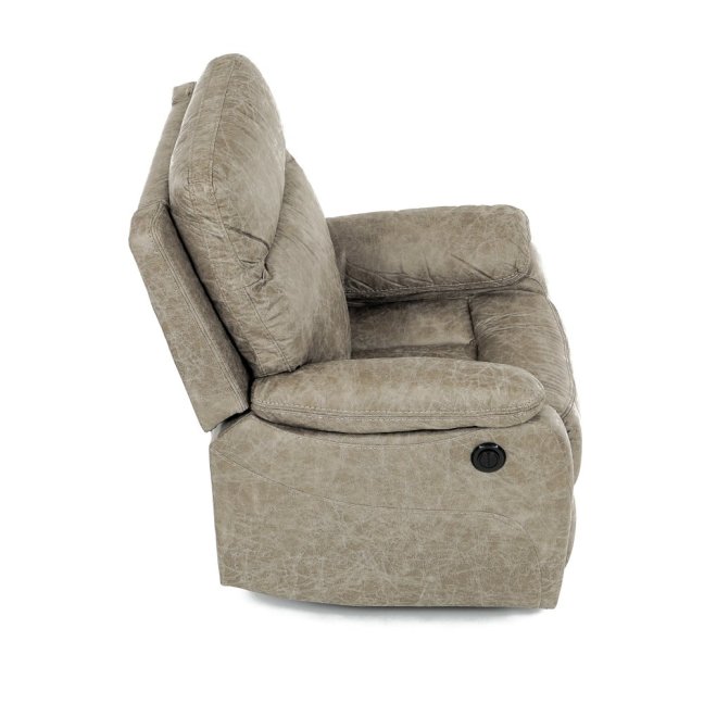 Relaxační křeslo BENNY s elektrickým polohováním — látka, béžová
