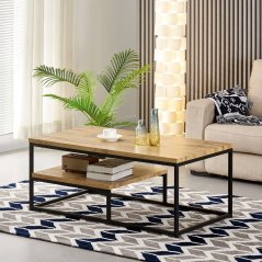 Konferenční stolek BUDAL — kov, MDF, dekor divoký dub