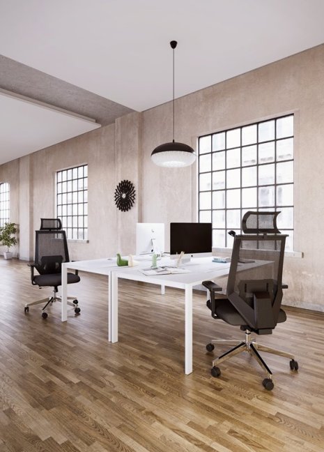 Kancelářská ergonomická židle EDGE NET — síť / látka, černá, nosnost 150 kg