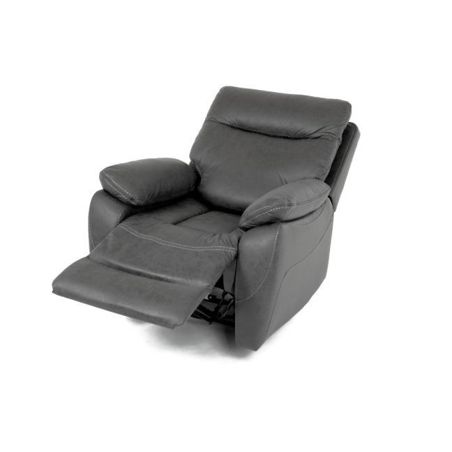 Relaxační křeslo BENNY s elektrickým polohováním — látka, šedá