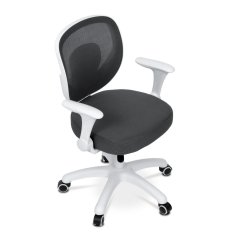 Dětská pracovní židle DINO — síť / látka, šedá