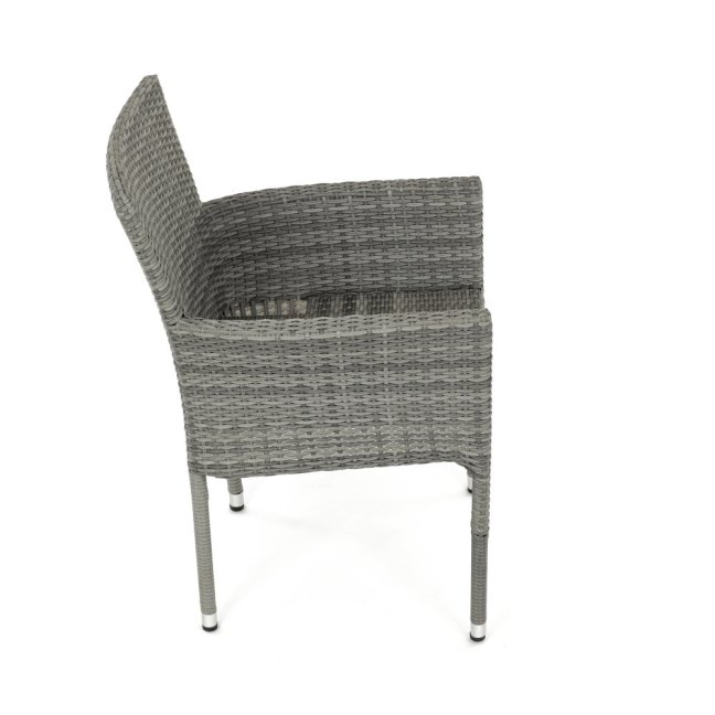 Zahradní křeslo BRIGITA — kov, umělý ratan, šedá