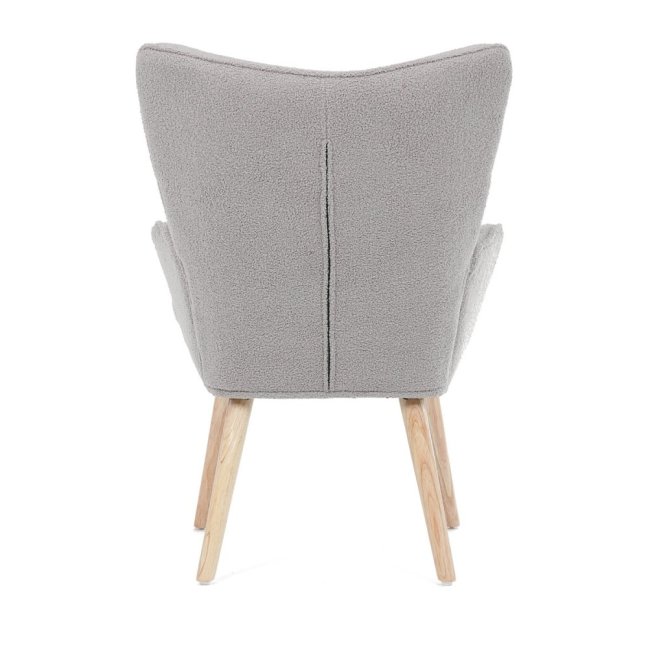 Relaxační křeslo ušák ROMEO — masiv, látka, přírodní / šedá