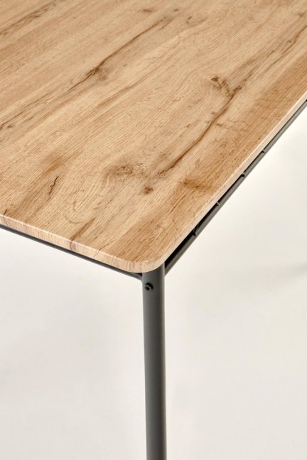 Jídelní set FAUST 4+1 — kov, MDF, černá / dekor dub