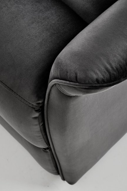 TV křeslo SEMIR II s elektrickým polohováním a masáží — látka, černá