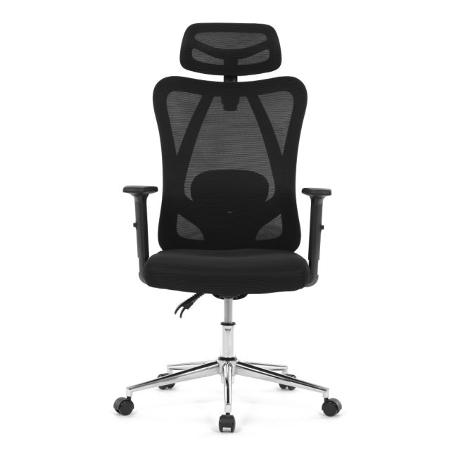 Kancelářská ergonomická židle LUMOS — síťovina, černá