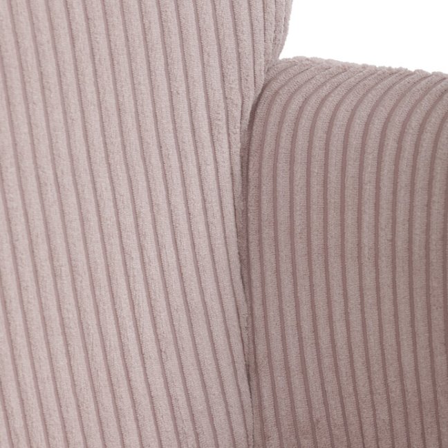 Relaxační křeslo ušák s taburetem ROYAL — kov, manšestr, růžová