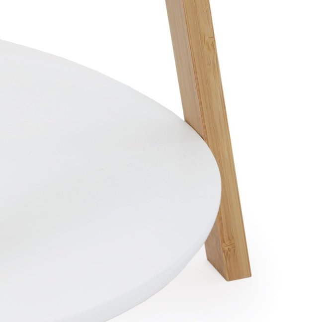 Stojanový věšák TETRA — masiv, přírodní / bílá