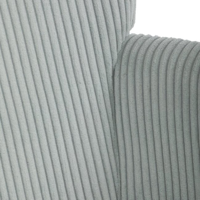 Relaxační křeslo ušák s taburetem ROYAL — kov, manšestr, mentolová