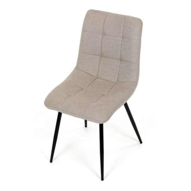 Jídelní židle DAEMON — kov, látka, černá / cappuccino