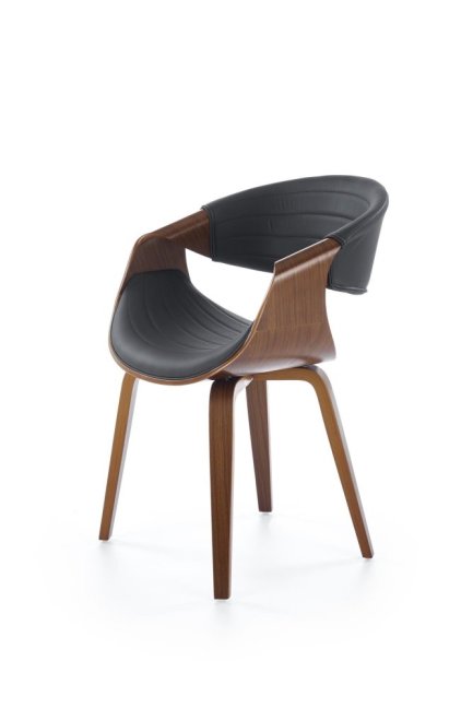 Jídelní křeslo BRANDON — překližka, ekokůže, ořech / černá