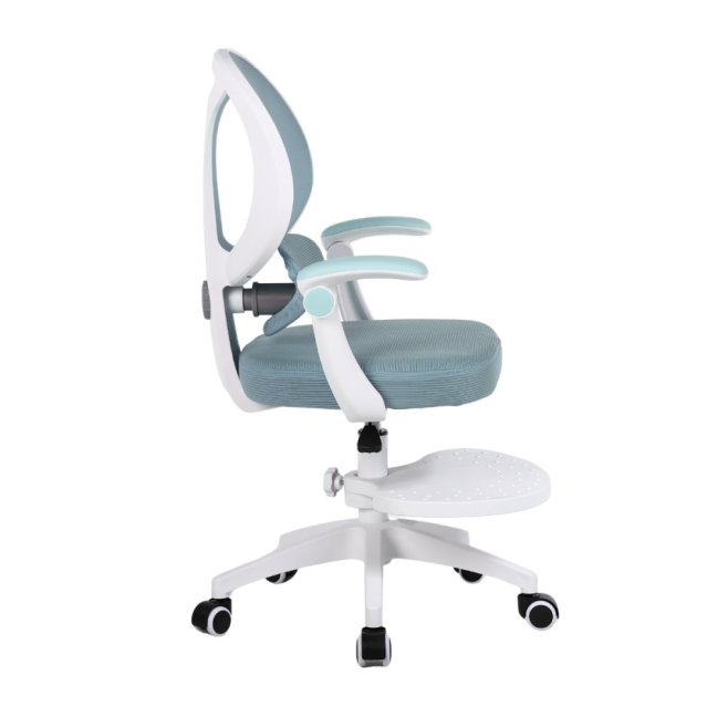 Dětská otočná židle Neoseat JUNI 009 s podnoží — látka, modrá