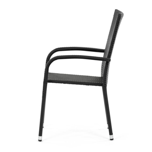 Zahradní křeslo SELEN — kov, umělý ratan, černá