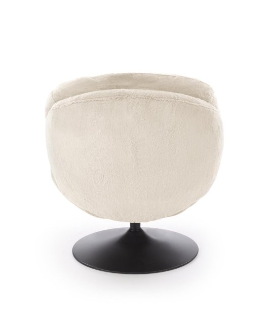 Otočné relaxační křeslo SHELL — kov, látka, krémová