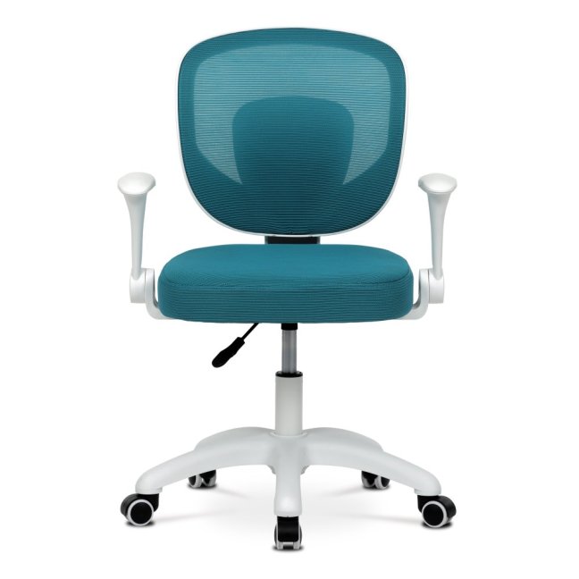 Dětská pracovní židle DINO — síť / látka, tyrkysová