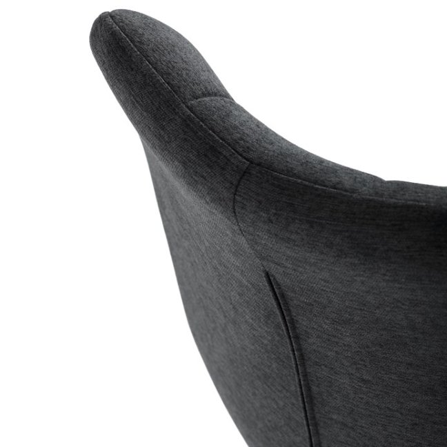 Jídelní židle DAEMON — kov, látka, černá / tmavě šedá