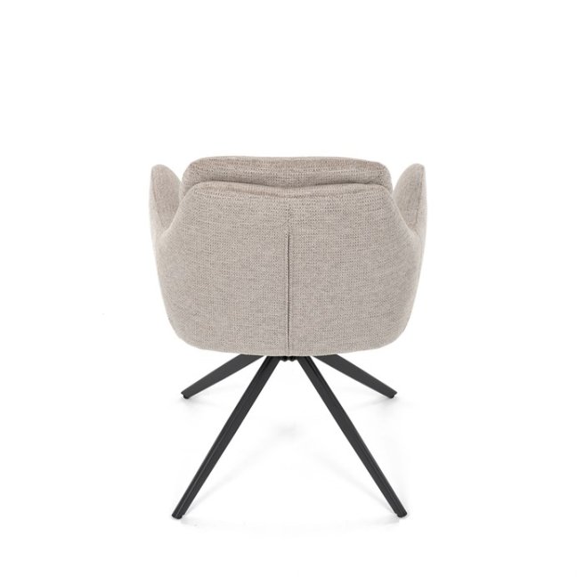 Jídelní otočné křeslo PAMELA — kov, látka, lanýžová