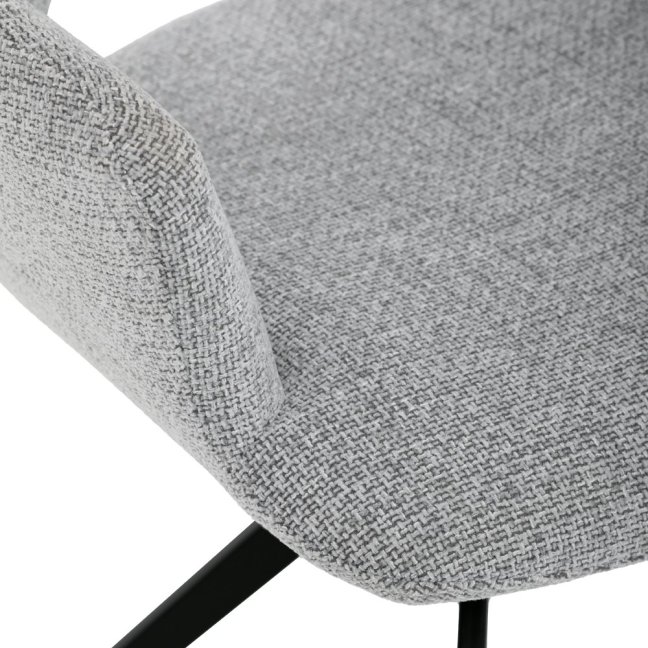 Jídelní otočné křeslo AMOS — kov, látka, šedá