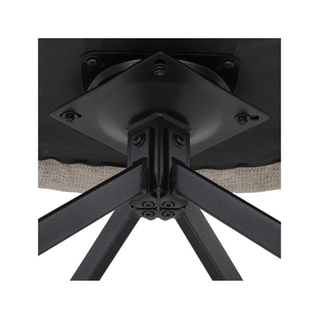 Jídelní otočné křeslo PAMELA — kov, látka, lanýžová