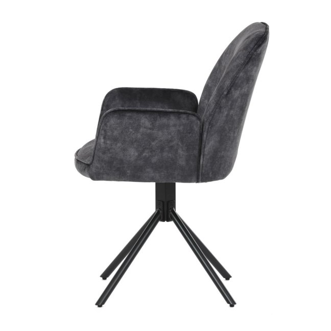 Jídelní křeslo ASTRID — kov, samet, černá