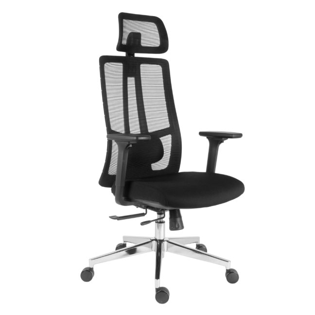 Kancelářská ergonomická židle Neoseat SPINO — látka, černá, nosnost 150 kg