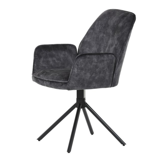 Jídelní křeslo ASTRID — kov, samet, černá