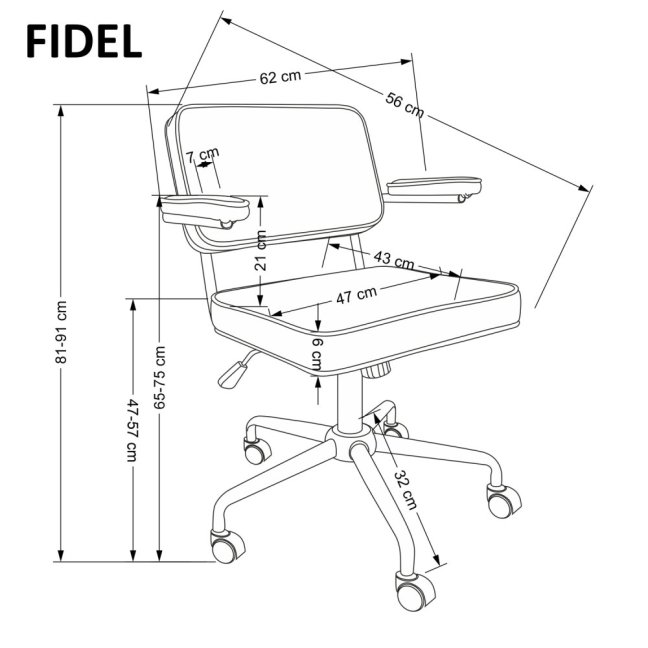 Kancelářská otočná židle FIDEL — samet, šedá
