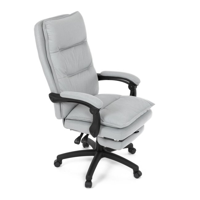 Kancelářské křeslo TITUS s podnožkou — látka, světle šedá