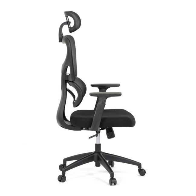 Kancelářská ergonomická židle GRANT — síť, látka, černá