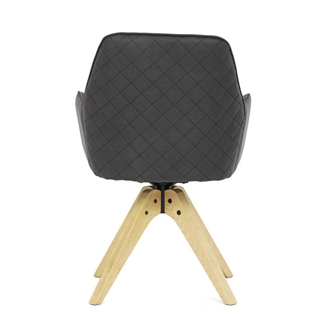 Jídelní otočné křeslo FURY — masiv, látka, černá