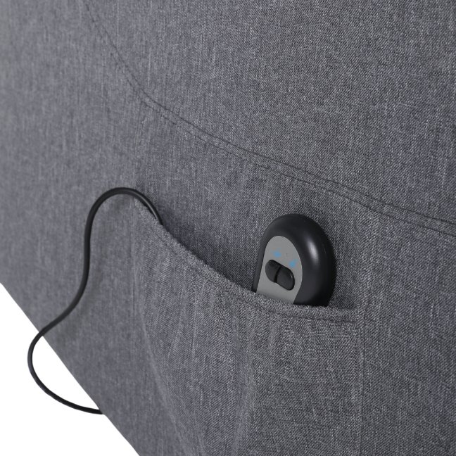 TV křeslo MODO PLUS s elektrickým polohováním — látka, šedá, nosnost 130 kg