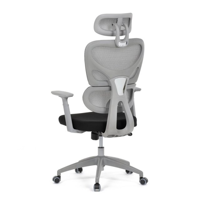 Kancelářská ergonomická židle GRANT II — síť, látka, šedá