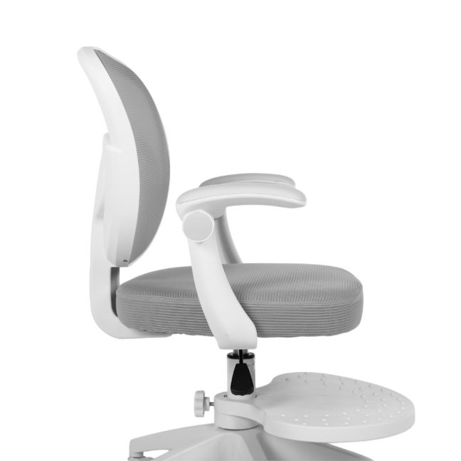 Dětská otočná židle Neoseat JUNI 008 s podnoží — látka, šedá