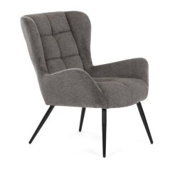 Relaxační křeslo ušák QUEEN — látka, šedá