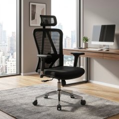 Kancelářská ergonomická židle Neoseat BOROSI — černá, nosnost 150 kg