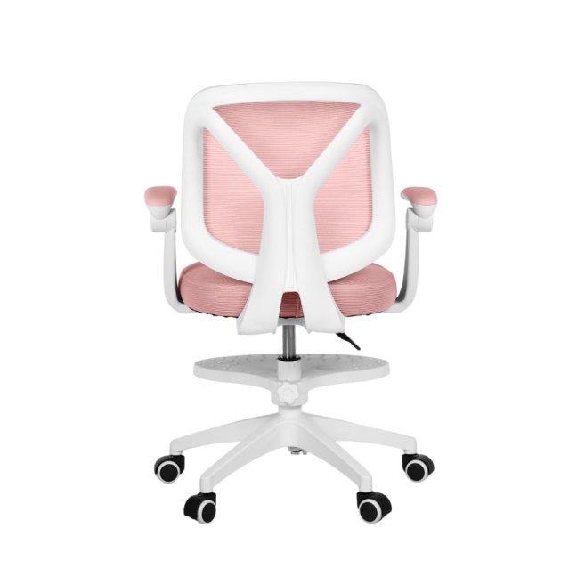 Dětská otočná židle Neoseat JUNI 010 s podnoží — látka, růžová