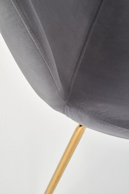 Jídelní židle CLARIE — kov, samet, zlatá / šedá