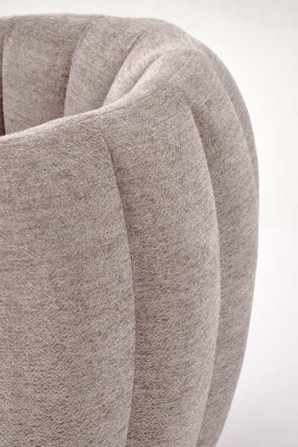 Otočné designové křeslo FRASER — látka, tmavě béžová