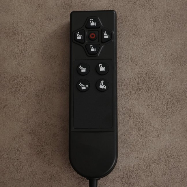 TV křeslo OLIVER s elektrickým polohováním — 4 motory, látka, béžovo-hnědá, nosnost 150 kg