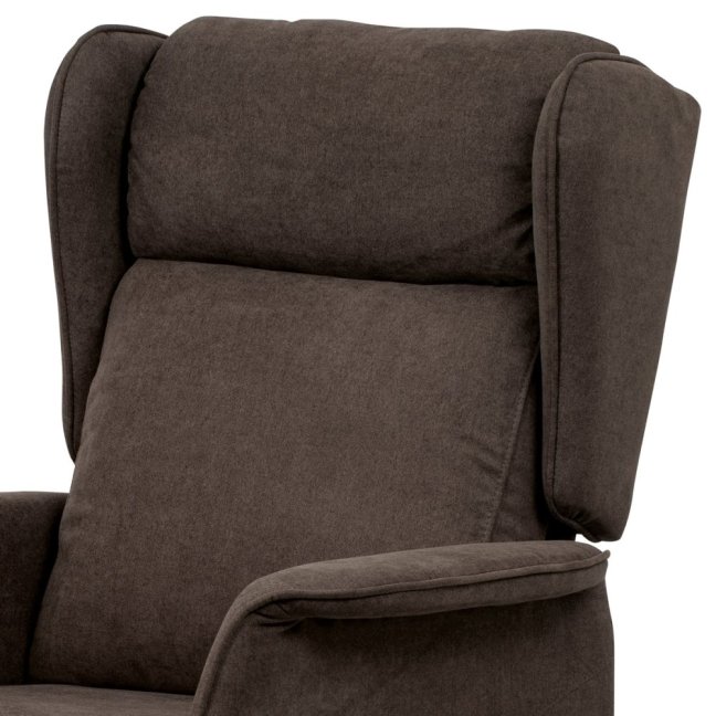 Relaxační TV křeslo ušák MILO s elektrickým polohováním — látka, hnědá