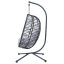 Zahradní závěsné křeslo AVARIN —  umělý ratan, černá/šedá, nosnost 150 kg