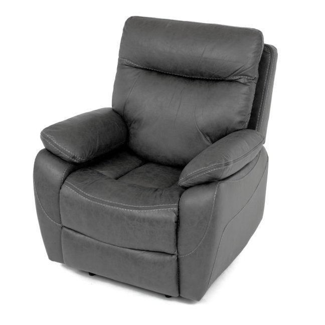 Relaxační křeslo BENNY s elektrickým polohováním — látka, šedá