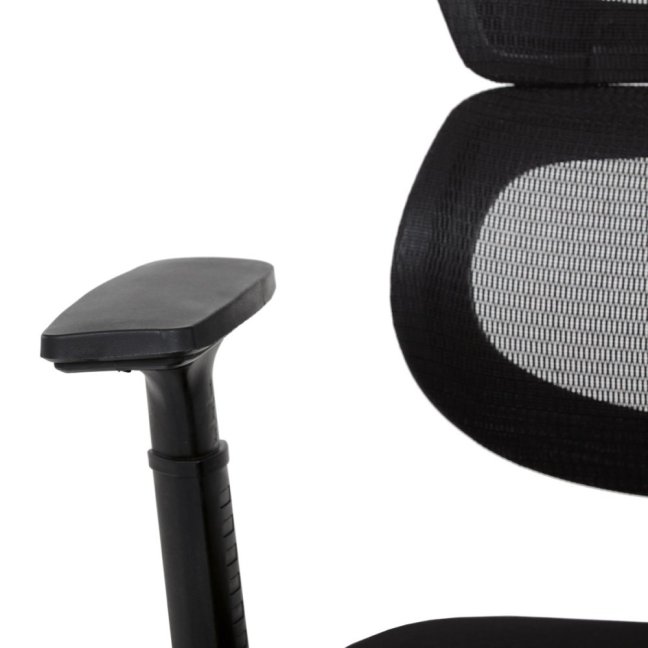 Kancelářská ergonomická židle GRANT — síť, látka, černá