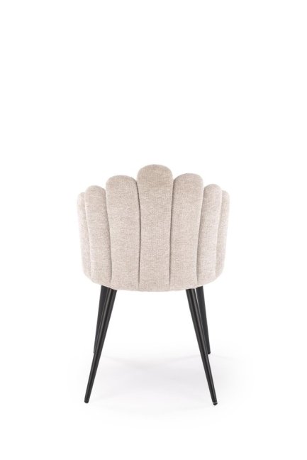 Jídelní židle FINA — kov, látka, béžová