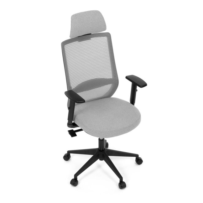 Kancelářská ergonomická židle SENA — látka, černá / šedá