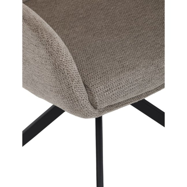 Jídelní otočné křeslo PAMELA — kov, látka, lanýžová